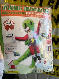 Alien santa halloween adult inflatable costume