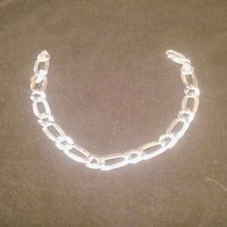 925 Italy Silver Figaro Bracelet 