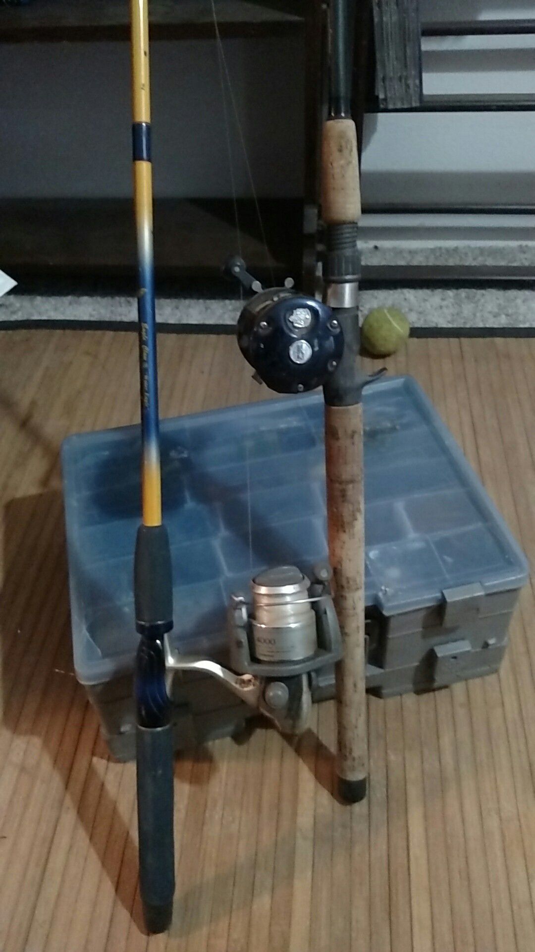 2 fishing polls and a bunch of tackle