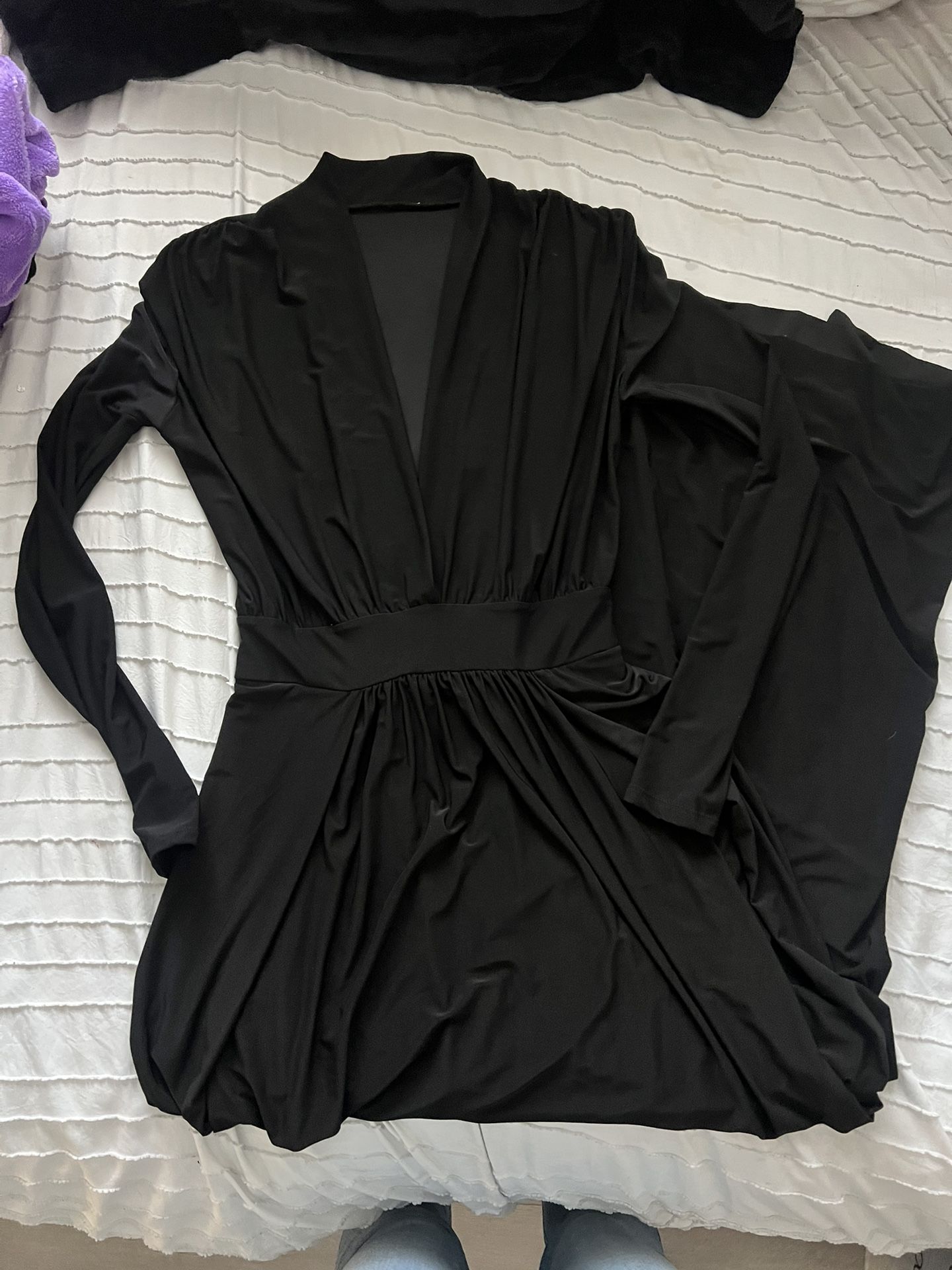 Black V Neck Maxi Dress