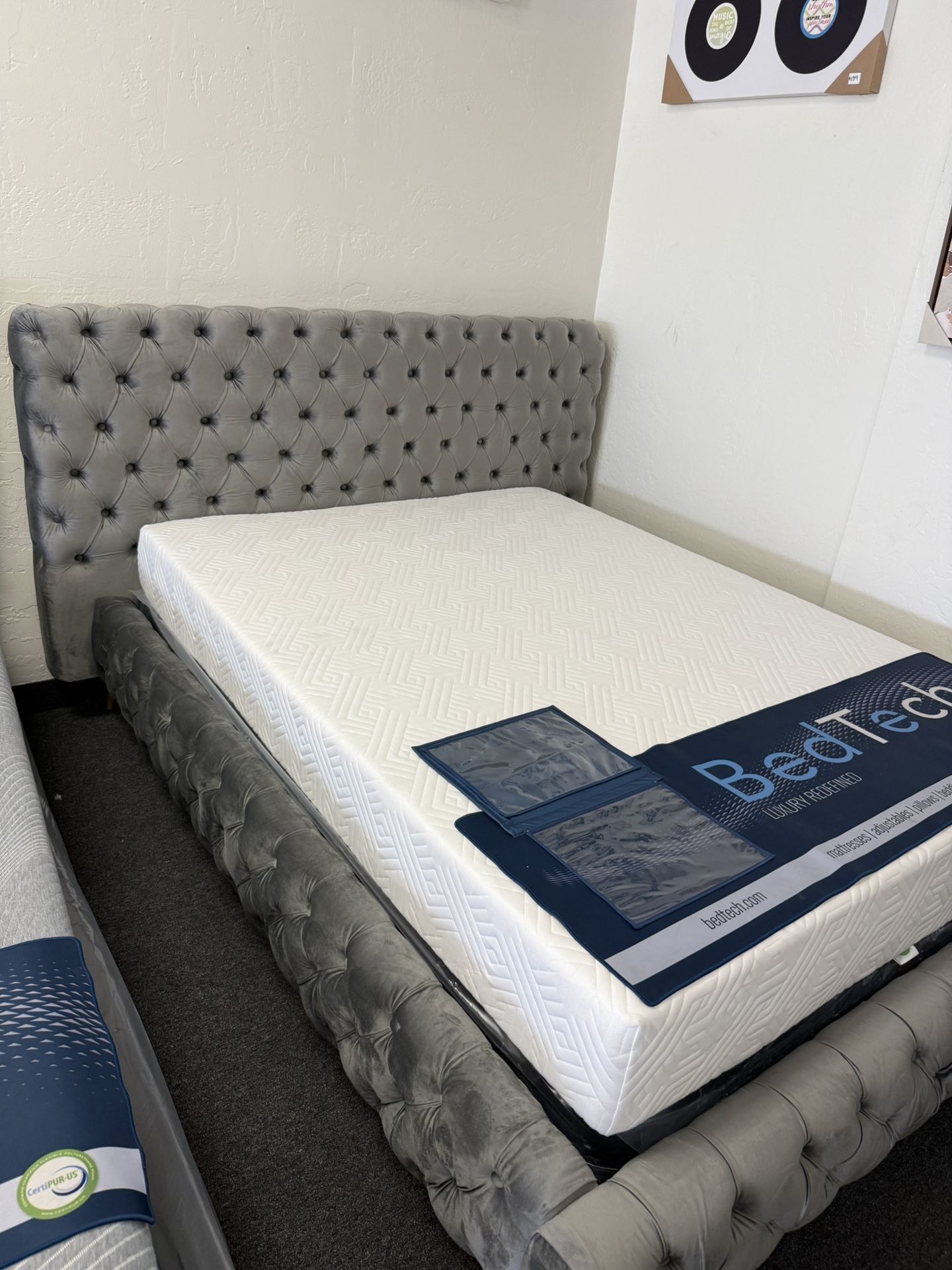 Queen Bed Frame In Grey 