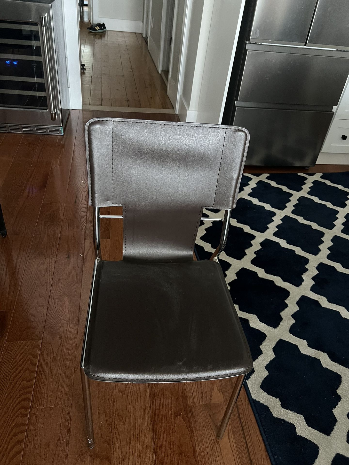 8 Modern Metal and brown chair $15ea