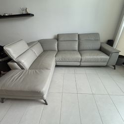 Gray Leather Couch