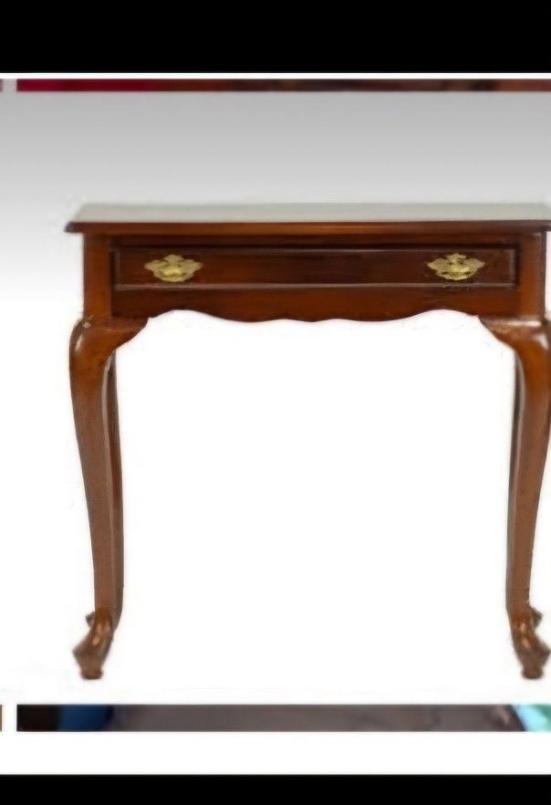 Cherry Console Table & Oval Mirror
