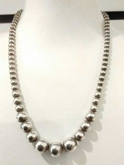 Estate Tiffany & Co. Sterling Silver Bead Chain 17.5 Grams 16 Inch Mk0726lprmia
