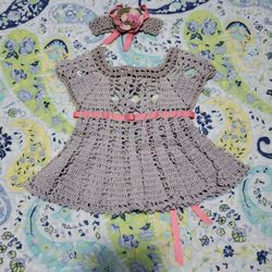Peewee Baby Girl Gray Dress 