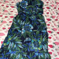 Blue & Green Tropical Two Piece