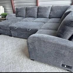 FREE Local Delivery – Coddle Aria 3-Piece Sleeper Sectional w/ Storage Chaise – Gray (New)