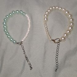 Handmade 2pcs Pearl Beaded Bracelets
