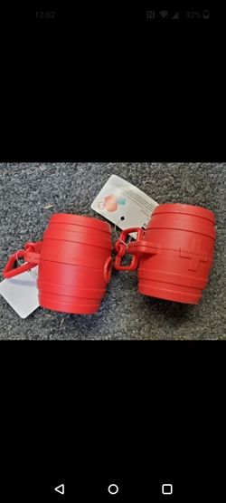 Red Plastic Barrel pet disposable bags