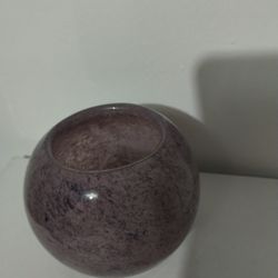 BLOWN THICK GLASS VASE - CANDLE HOLDER 4"×3.5" -A900