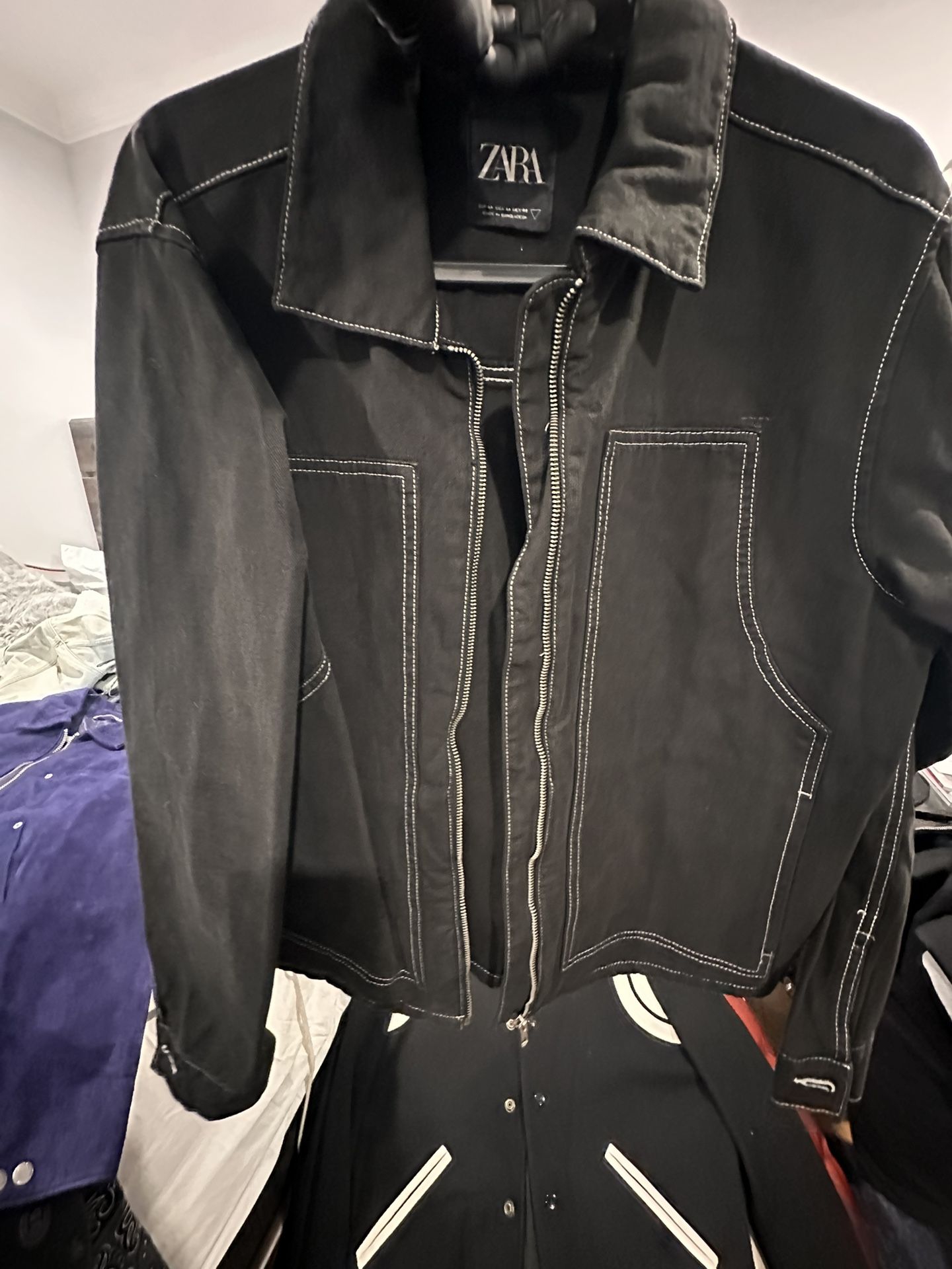 Black Zara Jean Jacket Size Small
