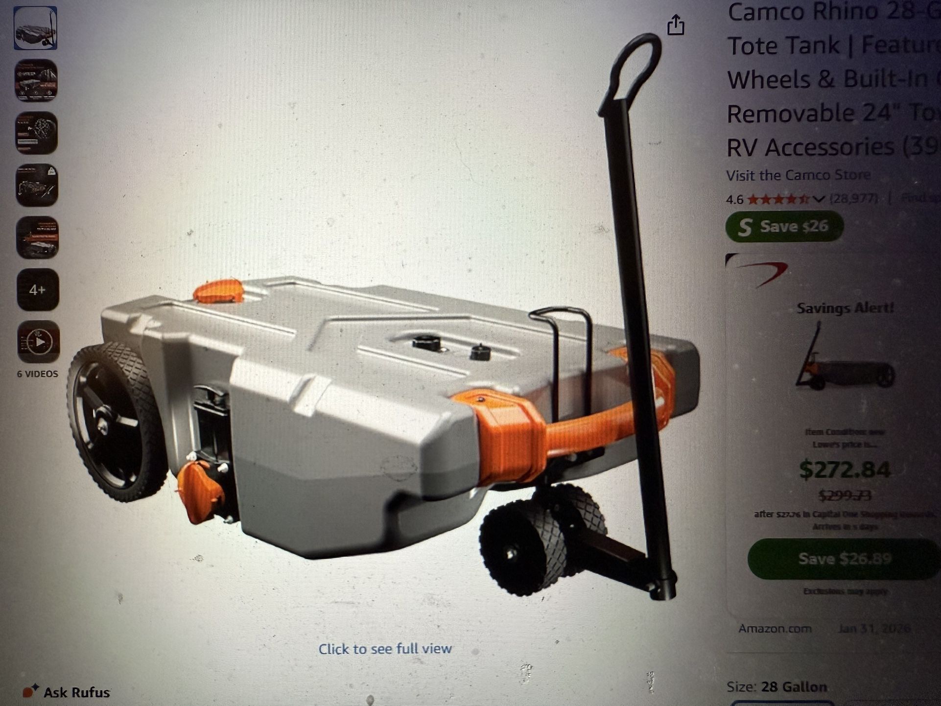 Camco Rhino Portable Septic Tank. 