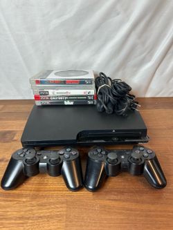 Sony PlayStation 3 Slim 160GB 3001A Console with Games & 2 Controllers