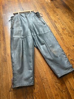 Vintage 1964 German Military Leather Pants – BEWAG / Bundeswehr Era / Lace-Up Leg / Distressed