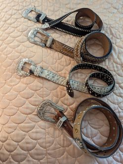 Jeweled ladies western belts size 34
