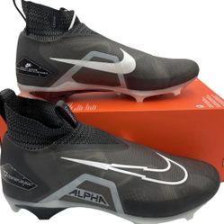 11.5 - Mens Nike Alpha Menace Elite 3 Flyknit Football Cleats Black CT6648-001 New