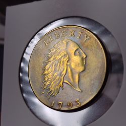 1793 ** Wreath Flowing Hair Large Cent 1C. Art Old Status: Novelty & Restrike Rare.**8.8 Grams**