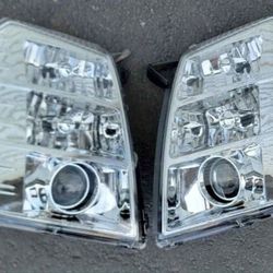07-14 Cadillac Escalade Esv Ext Projector Headlights Luces Calaveras Micas Faros Focos Faroles Headlamps 