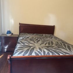 Queen Bed (Without Mattress) With Dresser And Side Table 