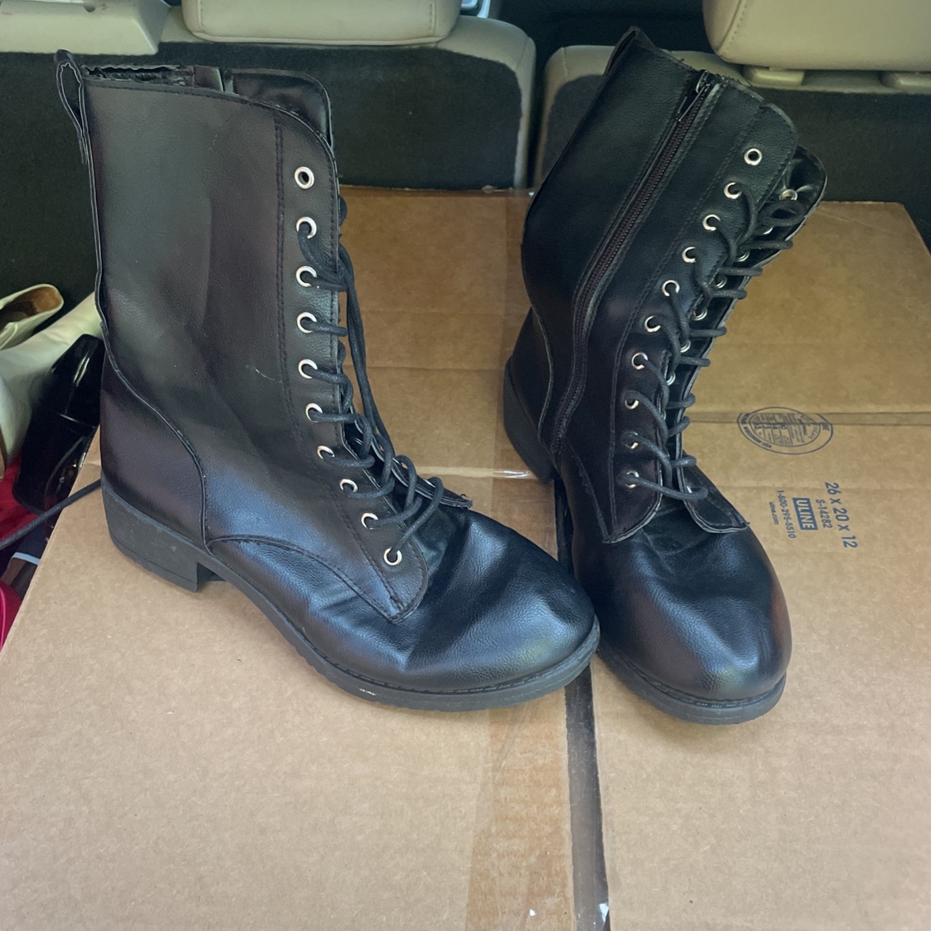 Black Combat Style Boots 