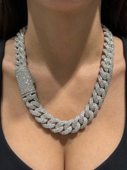 Custom Monster 20mm Lab Diamond Cuban Chain 22 inch Pavé Cuban
