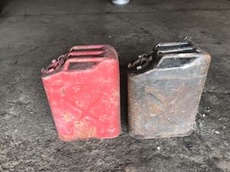 2 vintage jerry cans gas water military