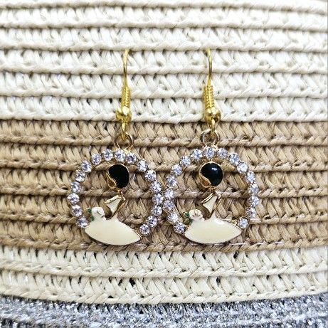 Sparkly Rhinestone Bride Circle Earrings, Bridal Shower Jewelry, Bride To Be