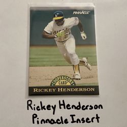 Rickey Henderson Oakland A’s Hall of Fame Outfielder Pinnacle Short Print Insert Card. 