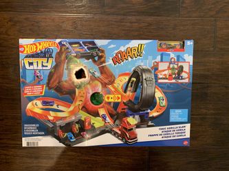 Hot Wheels Toxic Gorilla Slam Playset Lights Sounds Kids Toy Boy Gift New