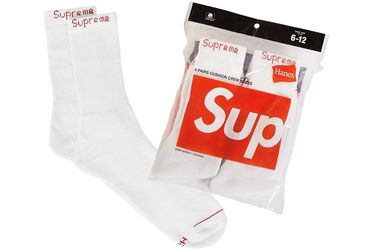 Supreme x Hanes Crew Socks 4-Pack White