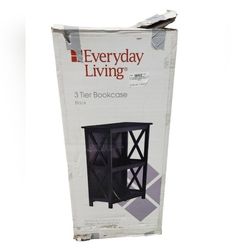 EL2 by Everyday Living Wooden 3-Tier X-Frame Black Bookcase
26.77 x 34.6 in