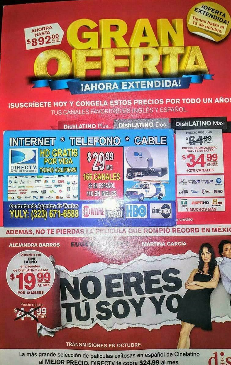 Internet, Cable, Directv, Dish, Spectrum. Llame ya.