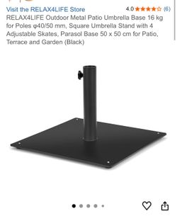 RELAX4LIFE Square Metal Patio Umbrella Base
