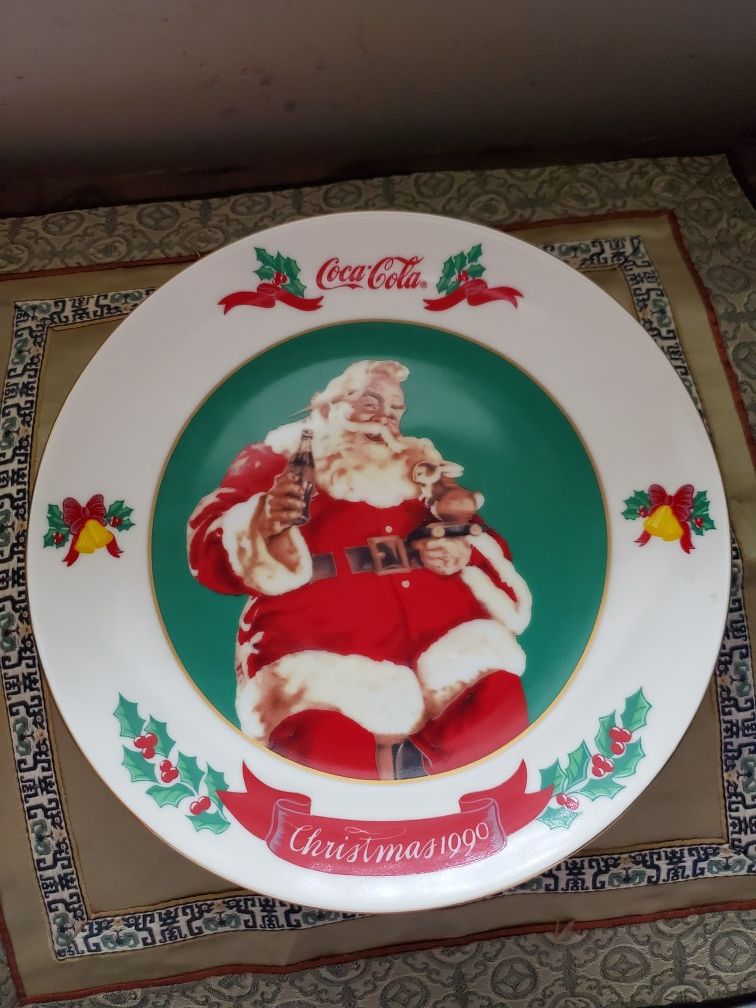 Vintage Coca Cola Christmas Plate