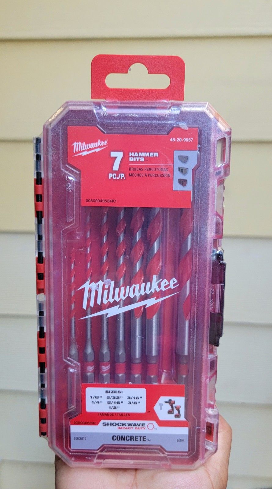 SHOCKWAVE Carbide Hammer Drill Bit Kit (7-Piece) for Concrete, Stone, Masonry Drilling