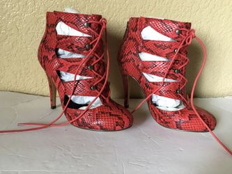 Snake red print Michael Antonio heels