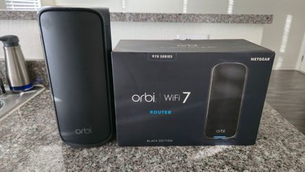 Netgear Orbi 970 Series Quad-Band WiFi 7 Mesh Router, Black Edition, 27Gbps