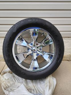 Set of 4 chrome 20" rims with Goodyear Eagle GT II tires (P285/50R20)