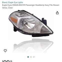 Nissan Versa Passenger Headlight (Porterville)