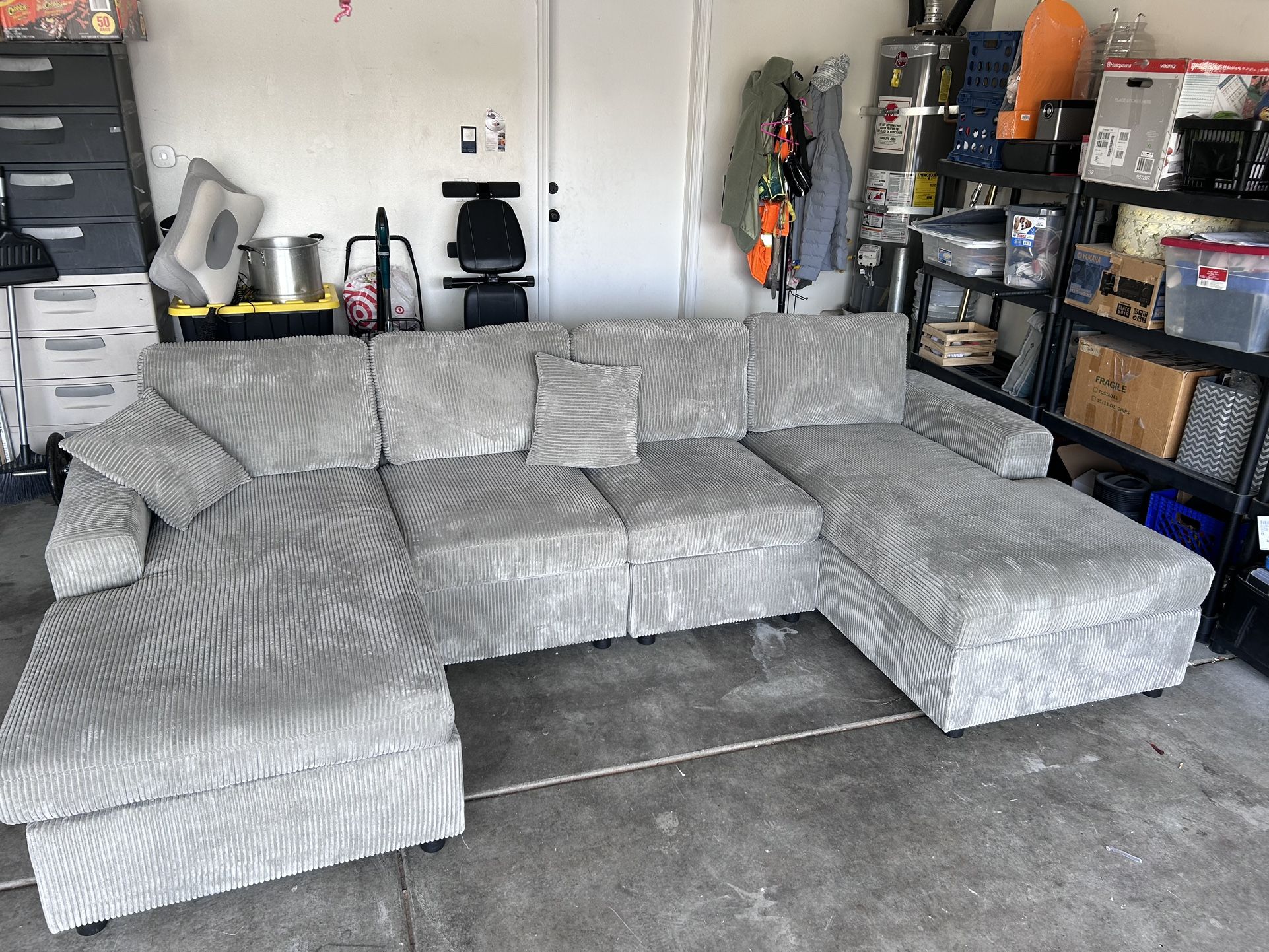 Grey U Shaped Couch