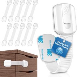 10 Pack Cabinet Locks Baby Proofing, SOGUDE Child Proof Cabinet Locks with 3M Adhesive Child Safety Locks for Refrigerator, Doors, Drawer Locks No Dri