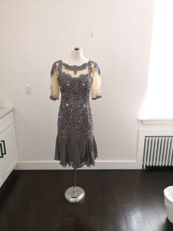 New Sz14 Short Charcoal Mother Of the Bride Formal Dress