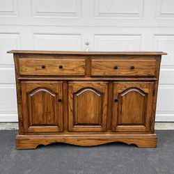 Vintage Solid Wood Sideboard Buffet Server Cabinet