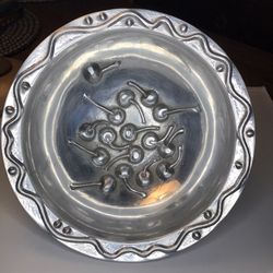 Vintage 1996 Mariposa Brillante Mexico Aluminum Cherries Bowl