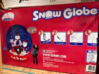 Vintage 2006 Gemmy 8FT Christmas Snow Globe Airblown Inflatable Snowman Family