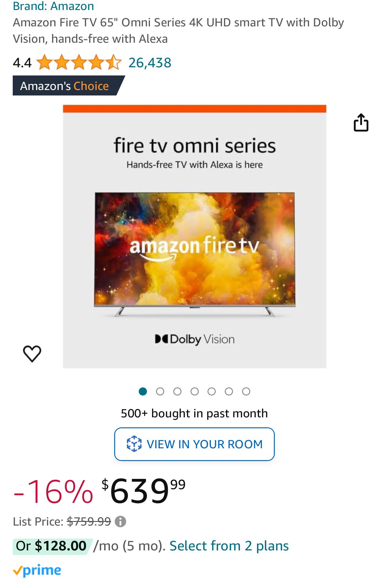 65” Fire Omni tv 
