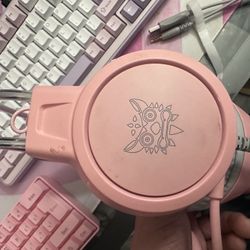 Pink Headset Mouse And Keyboard 