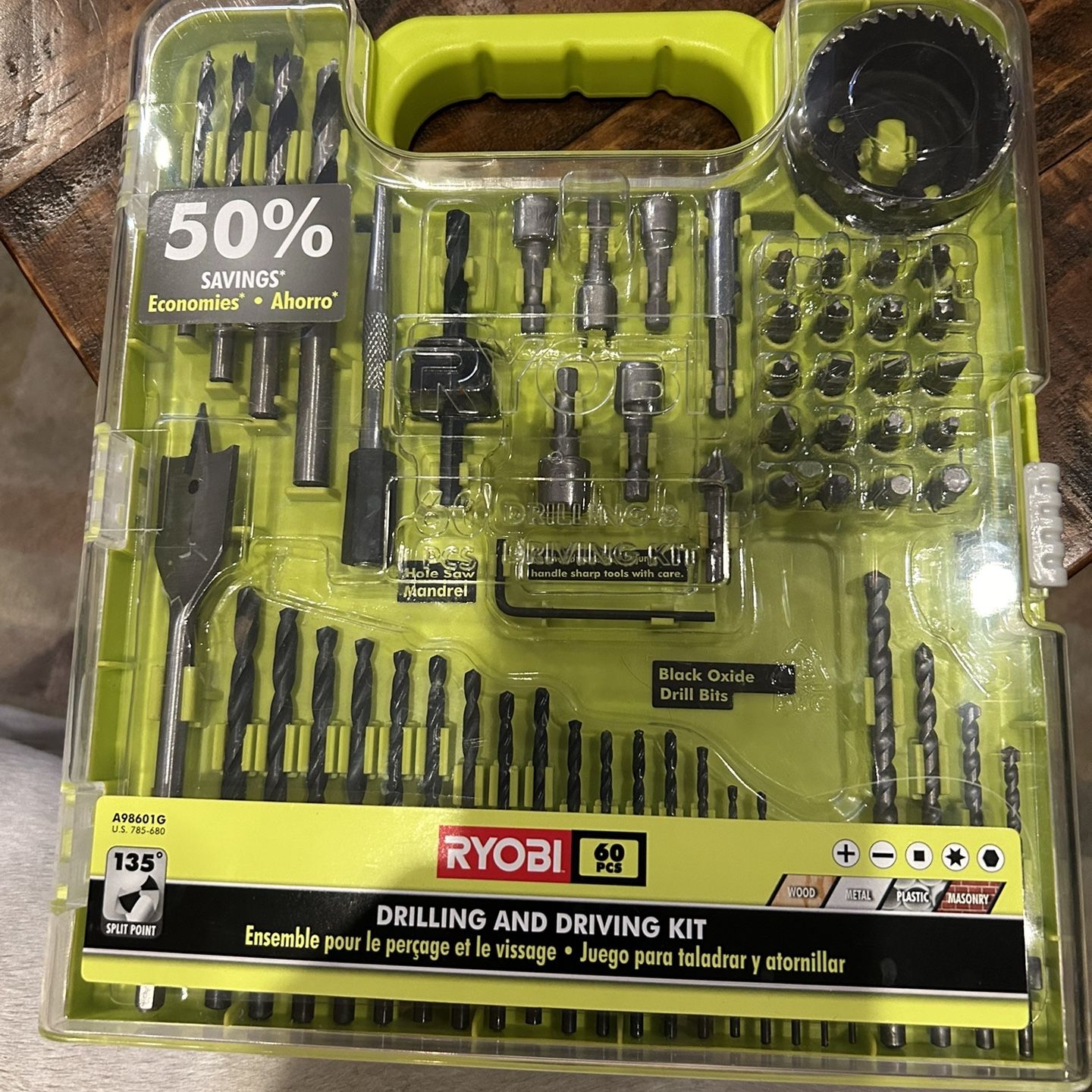 Ryobi Drilling and Driving Kit 60 Pieces