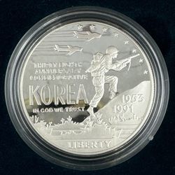 1991 United States Korean War Memorial Coin Silver Dollar No Ogp Or Coa 